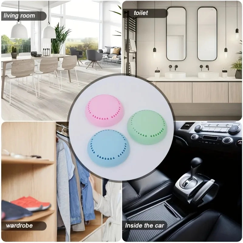 3/6pcs Sticky Solid Air Freshener Diffuser, Reusable Non-Toxic Deodorizer for Car Bathroom Closet Cabinet Office, random color.