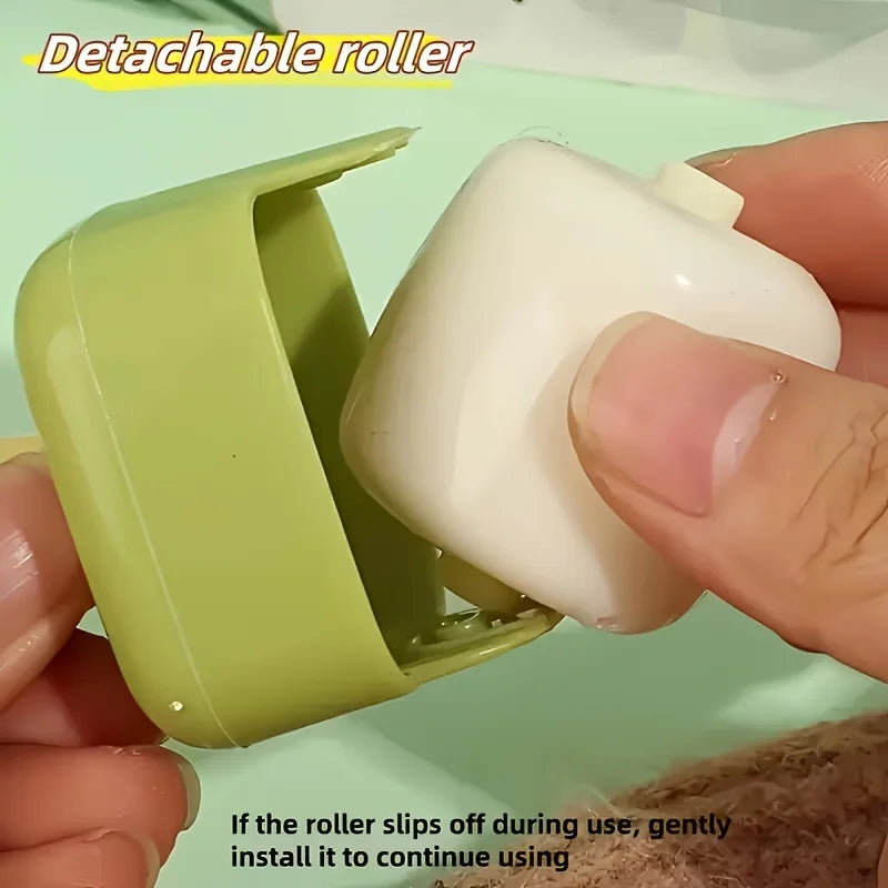 1pc 2-in-1 Washable Lint Roller, Manual Pet Hair Remover, Non-Electric Dust Cleaning Tool with Plastic Handle for Home Use