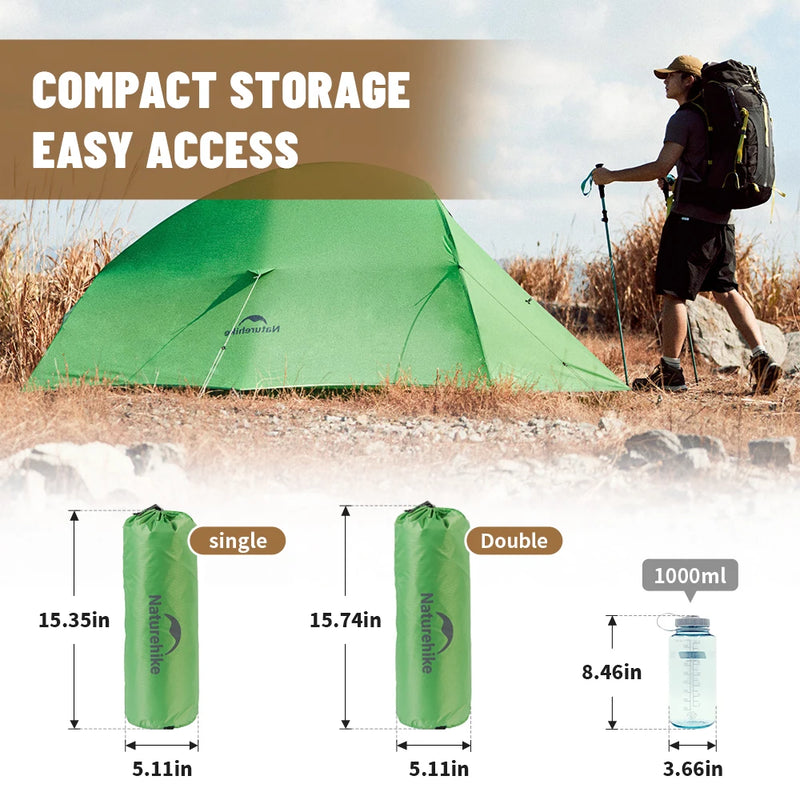 Naturehike New Cloud Up Base Camping Tent 1 2 3Person Lightweight Waterproof Backpacking Tent Outdoor Cycling Hiking Travel Tent