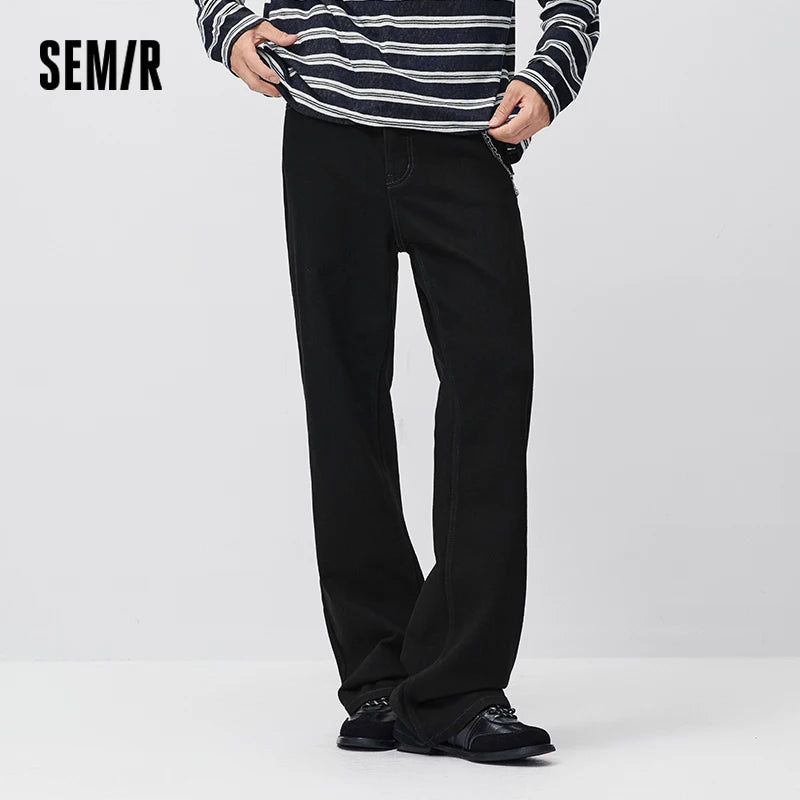 ខោខូវប៊យ Semir សម្រាប់បុរស រាងរលុង ជើងប៉ោង រចនាបថទំនើប ព័ត៌មានលម្អិតអំពីខ្សែសង្វាក់ ឆ្នាំ២០២៦ សម្លៀកបំពាក់ប្រចាំថ្ងៃរដូវរងាថ្មី រចនាបថធម្មតាសម្រាប់ទីក្រុង
