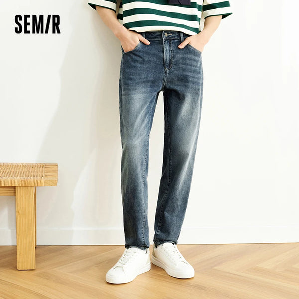 ខោខូវប៊យបុរស Semir បែប Vintage លាងសម្អាត កប្បាសយឺត ទន់ ស្ដើង ជើងវែង ម៉ូដសម្រាប់ប្រើប្រាស់បានច្រើនយ៉ាង ឆ្នាំ២០២៦ ស្លៀកប្រចាំថ្ងៃ ស្លៀកតាមផ្លូវ