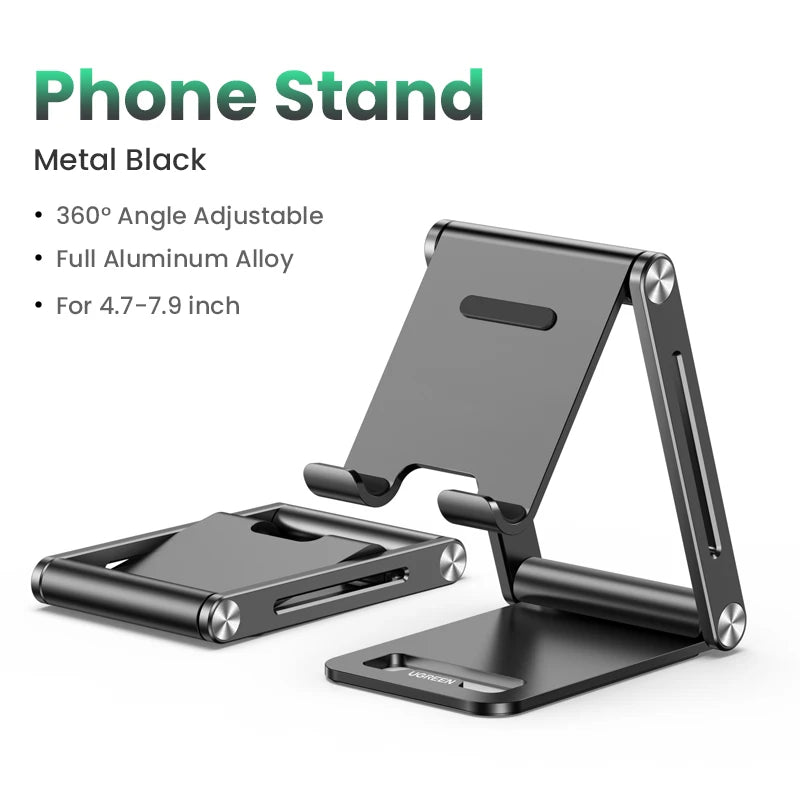【New】UGREEN Phone Holder Stand Aluminum Mobile Phone Stand For iPhone 16 15 14 Pro Xiaomi Samsung Portable Phone Tablet Holder