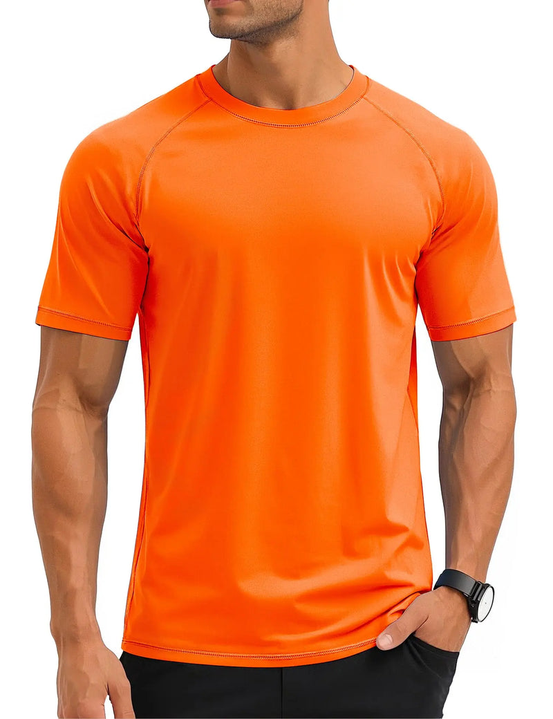 TACVASEN Mens Summer UPF 50+ Quick Dry T-Shirt Surf Swim Short Sleeve Shirts Athletic Performance Rash Guard Water Shirts Beach