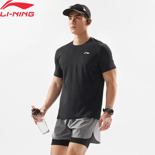 អាវយឺតហ្វឹកហាត់បុរស Li-Ning AT DRY ULTRA ៩០% Polyester ១០% Spandex ទំហំធម្មតា អាវយឺតកីឡា LiNing មានផាសុកភាព ATSV075