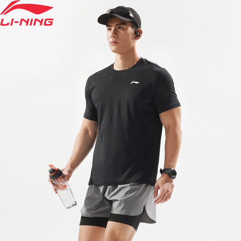 អាវយឺតហ្វឹកហាត់បុរស Li-Ning AT DRY ULTRA ៩០% Polyester ១០% Spandex ទំហំធម្មតា អាវយឺតកីឡា LiNing មានផាសុកភាព ATSV075