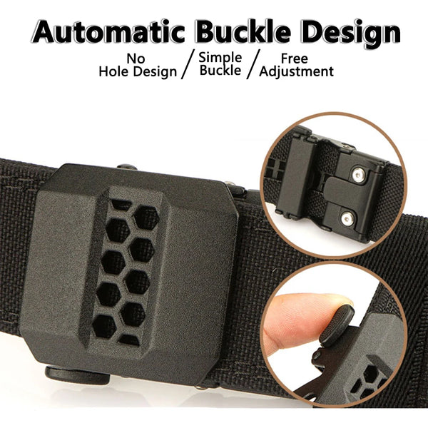 TUSHI New Tactical Pistol Airsoft Belt for Men Metal Automatic Buckle Military Belt 1100D Tight Nylon Casual Belt Male Girdle
