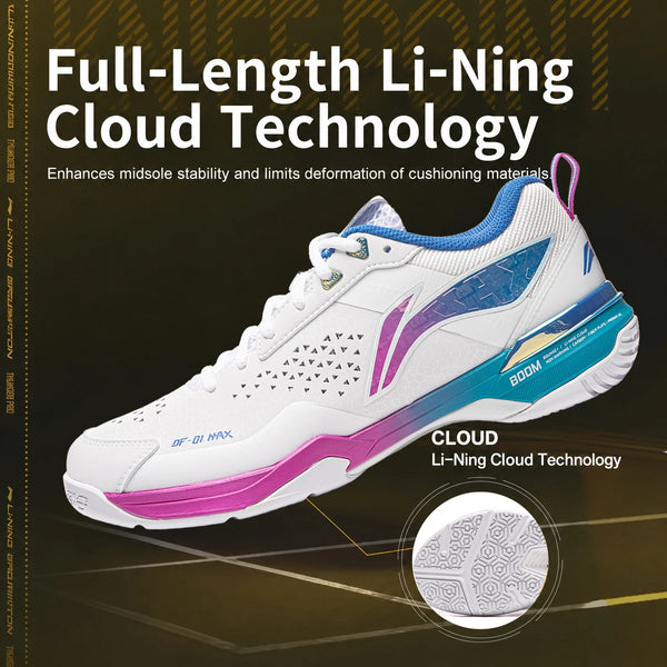 ស្បែកជើងវាយសី Li-Ning Unisex BLADE MAX Professional BOOM Cushion បន្ទះកាបូន-ជាតិសរសៃ Lining ស្បែកជើងកីឡាប្រកួតប្រជែងដែលមានស្ថេរភាព AYAU005