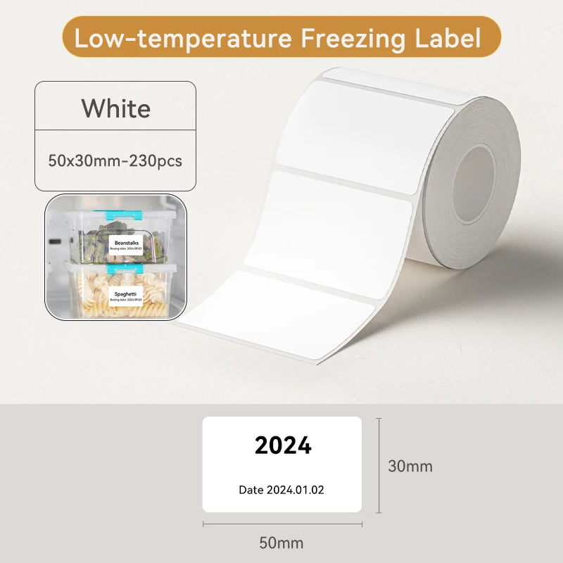 1 Roll NIIMBOT White/Cold Thermal Adhesive Label for B1 B21 B3S B31 B4 Anti-Oil Tear-Resistant Price Tag Home Bussiness Use