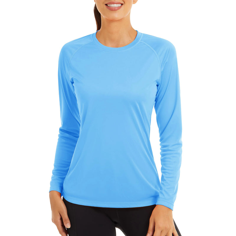 TACVASEN UPF 50+ Sun/Skin Protection Quick Dry T-Shirts Womens Long Sleeve Outdoor Performance Tee Shirts Summer Casual Tops