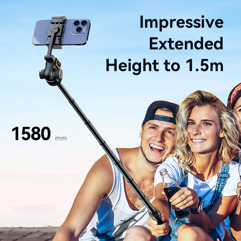 ជើងកាមេរ៉ា Selfie Ulanzi MT-70 ទំហំ 1.5 ម៉ែត្រ សម្រាប់ទូរស័ព្ទថតរូបភាពទេសភាព 360° ជាមួយវីស 1/4 អ៊ីញ សម្រាប់កាមេរ៉ាទូរស័ព្ទផ្សាយផ្ទាល់