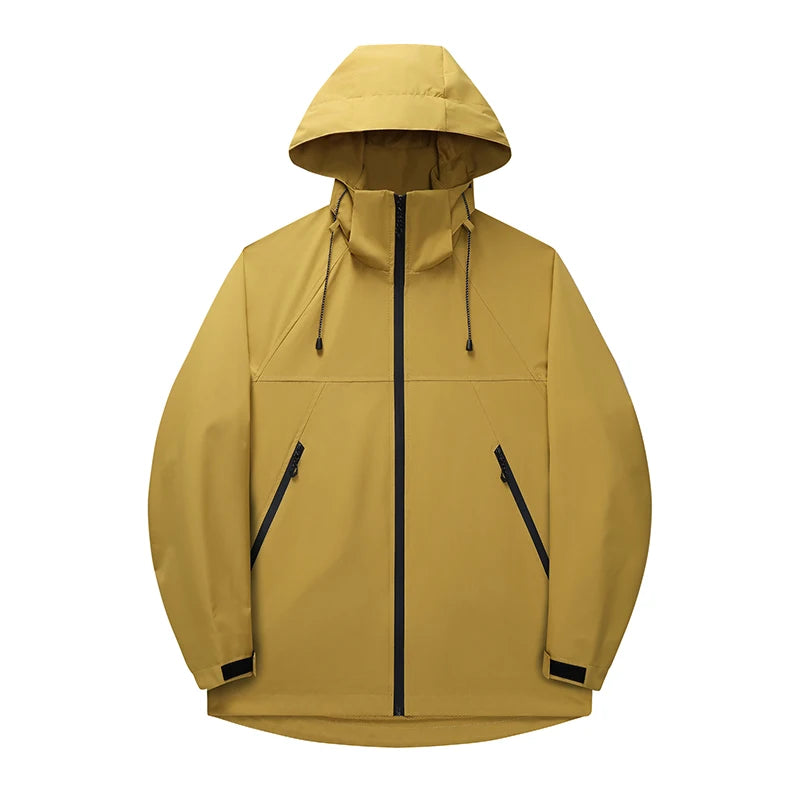2026 New Men's Purple Long Sleeve Waterproof Jacket,Fashion Casual Sweatshirt, Green, Yellow, Black Coat