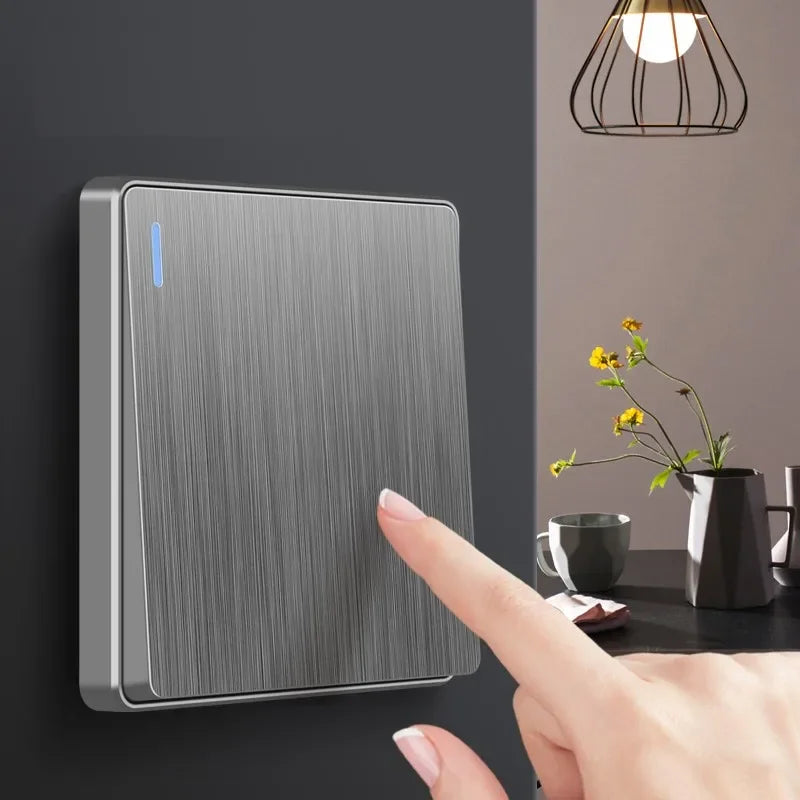 Nordic style large tilt plate grey 13A British standard electrical switch socket, universal wall dual socket with USB port 2.1A