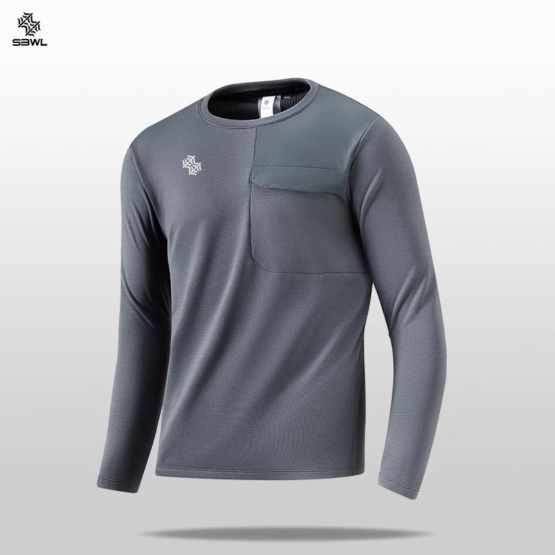 SBWL 2025 Warm Long-Sleeved Fitness Jacket High-Quality Outdoor Sports Top with Stand-Up Collar for Autumn/Winter Running