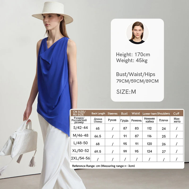 AMII Women Minimalist Elegant Summer Blouse 2026 Solid Sleeveless Casual Tank Tops Lady New Fashion Chiffon Vest Woman 12542019