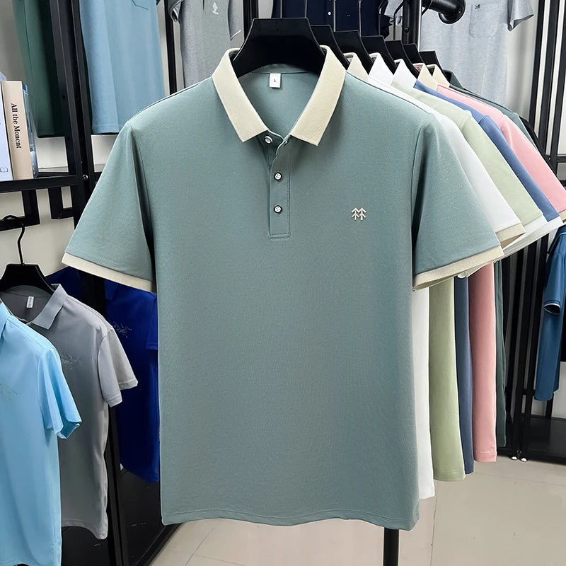 Quality Man Short-Sleeved Polo Shirt Lapel Button Pattern Printing Summer New T-Shirt Business Casual Outdoor Sports Men's Wear