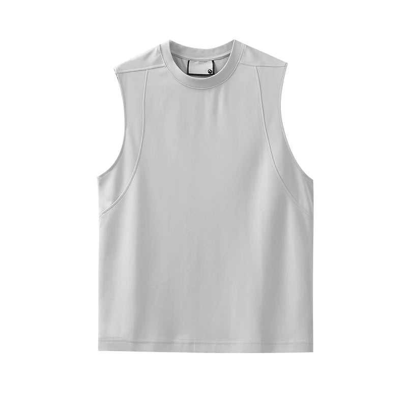 DUKEEN Coolness Modal Sleeveless T-Shirt for Men Summer 250G Heavyweight Solid Color Fitness Running Sport Vest Men's White Tank