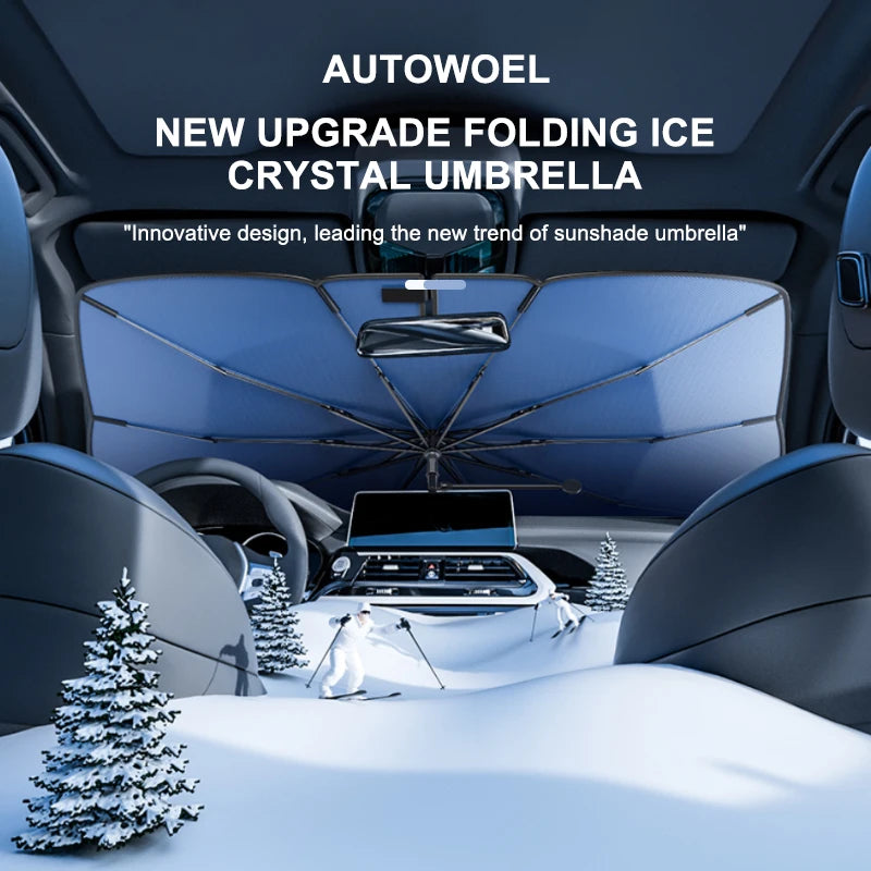 SEAMETAL Car Sunshade Umbrella Car Sun Shade UV Protector Parasol Summer Auto Front Windshield Protection for Car Accessories