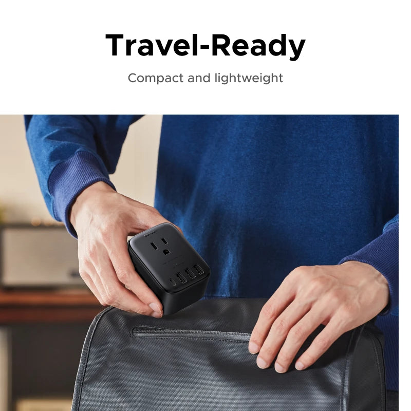 UGREEN Outlet Extender 20W Power Strip with 4 AC Outlets 3 USB A 1 USB C Wall Charger for Home Office Travel 1875W 15A 125V