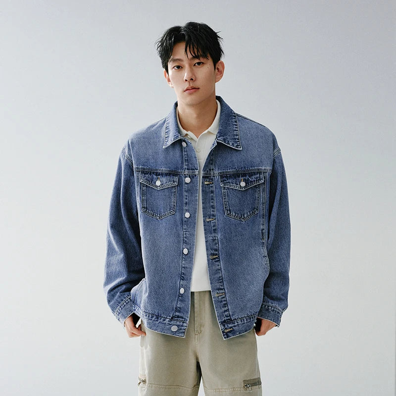 Semir Retro Jacket Unisex 2026 Spring Denim Loose Lapel Casual Versatile Fashion Comfortable Daily Wear Outerwear