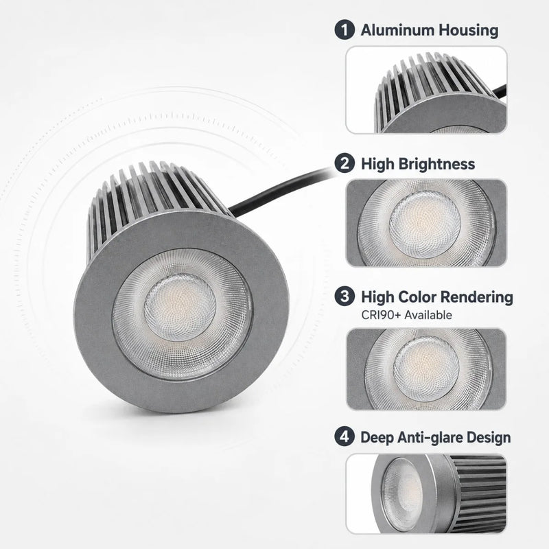 អំពូលភ្លើង LED JOYINLED 9W អាចបន្ថយពន្លឺបាន 2800-6500K អំពូលភ្លើង Downlight អំពូលភ្លើង LED AC90-265V អំពូលភ្លើងពិដានលិចក្នុងរន្ធ