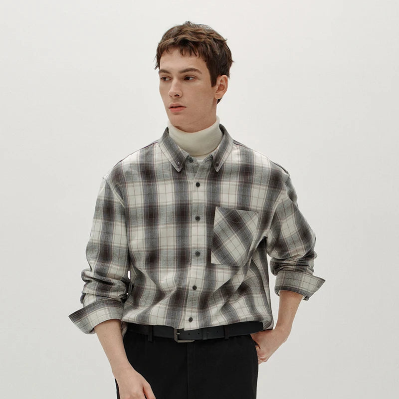 Semir Men Shirt Cotton Fabric Plaid Pattern Long Sleeve Layering Wear 2026 Winter Everyday Look Comfort Fit Casual Style