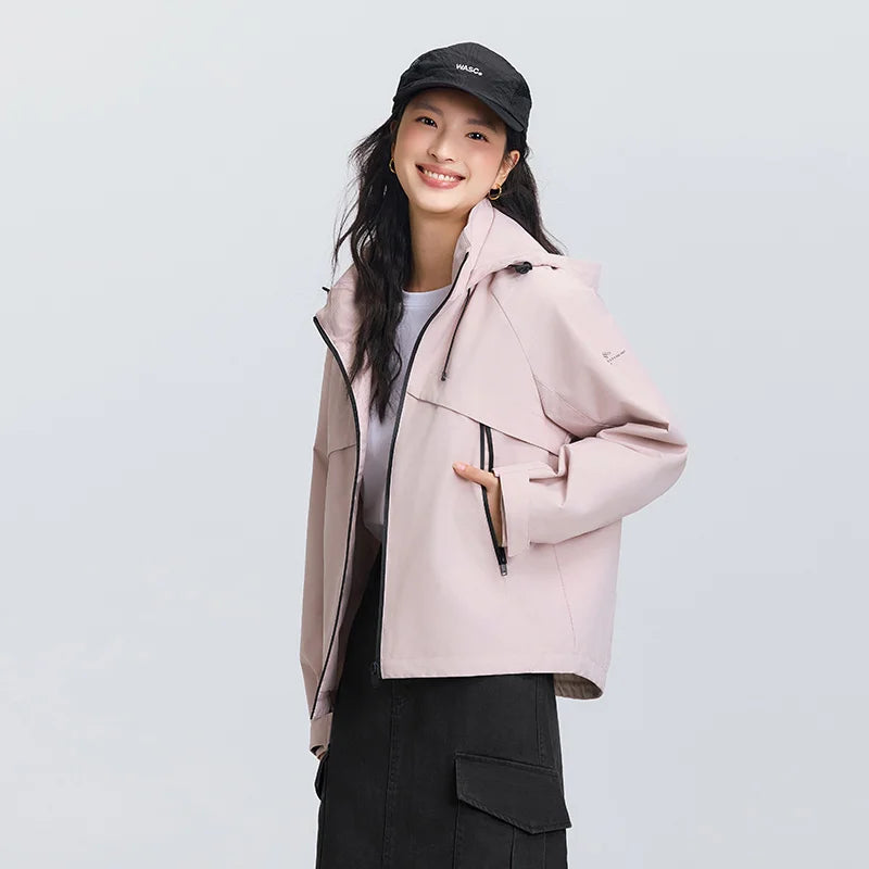Semir Jacket For Woman Spring New Style Solid Color Loose Casual Top Waterproof Stain-Resistant Fashion Coat