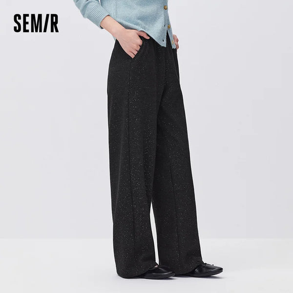 ខោស្ត្រី Semir ខោជើងវែងពណ៌លោហធាតុ រចនាបថទំនើប ជើងធំទូលាយ ឆ្នាំ២០២៦ សម្លៀកបំពាក់ប្រចាំថ្ងៃរដូវរងាថ្មី រចនាបថទីក្រុង ធម្មតា ទូខោអាវប្រចាំថ្ងៃ