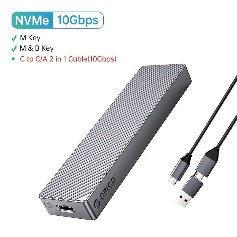 ORICO 40Gbps M.2 NVMe SSD Enclosure USB4 PCIe3.0x4 USB C Aluminum External Adapter Compatible with Thunderbolt 3 4 Tool Free