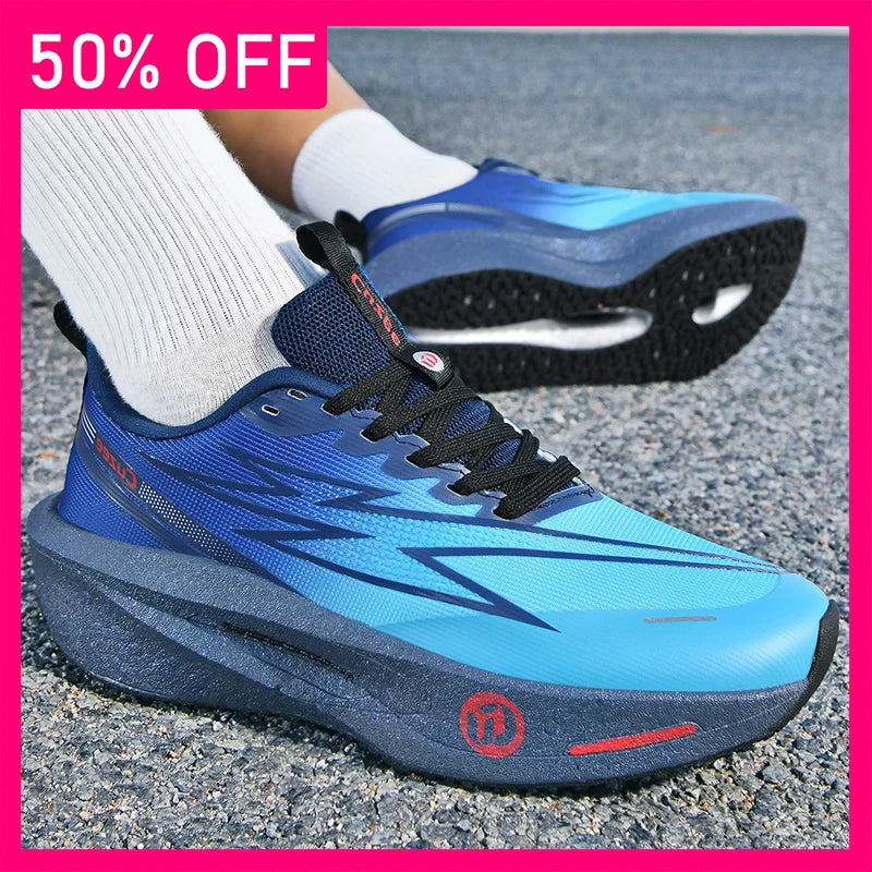 Unisex Sneakers Rebound Wear-resistant Shock-absorbing Thick Soled Fitness Shoes New Road Professional Running Training Shoes