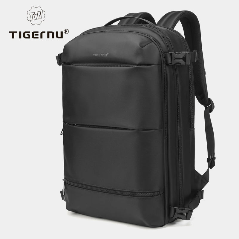 Tigernu Vacuum Compression Backpacks Men Travel Backpack Expandable USB Bag Large Capacity 17 Laptop Bags For School Cabin Bags