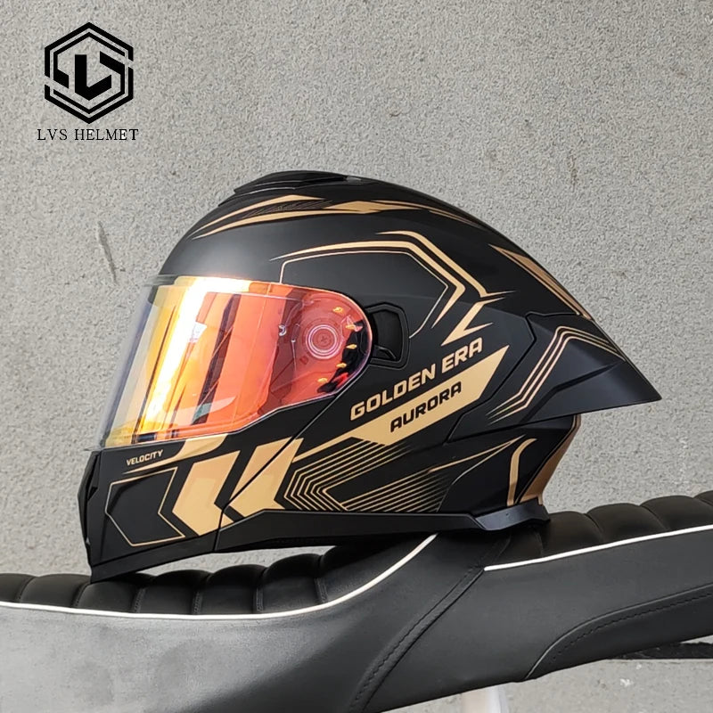 Motorcycle Modular Flip Helmet Dual Lens Big Wing Anti-Fog Visor Men Women Motorbike Touring Safety Headgear Casque Moto