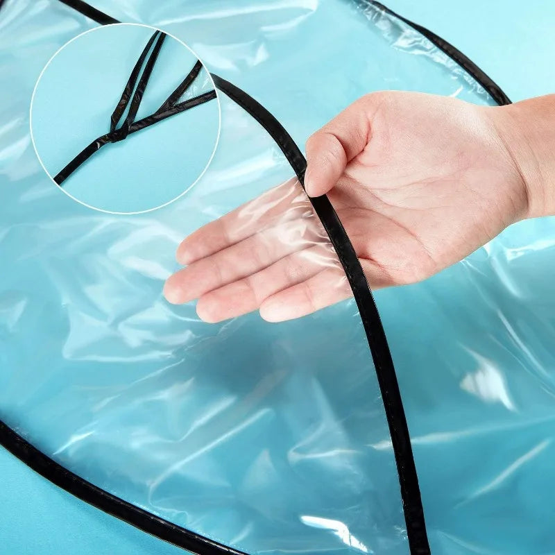 1pc Transparent Plastic Bonnet for Women, Foldable,Portable, Hand Washable,Travel Friendly Design for Outdoor Use.