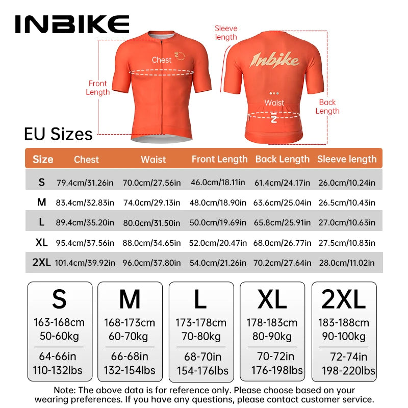 INBIKE Men's Cycling Jersey Short Sleeve Slim Fit Breathable Bike Shirt for Men Road Bike Jersey Biking Clothing Bicycle Shirts