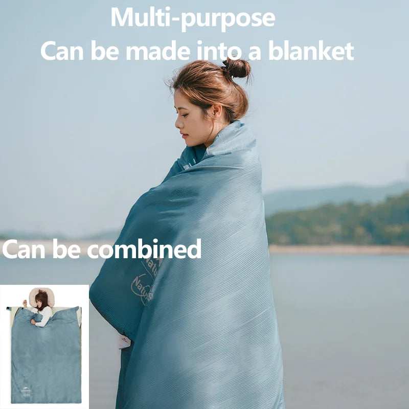 Naturehike Sea Series Spring and Fall Ultralight Eco-Friendly Nylon Sleeping Bag Patchable and Detachable Portable Blanket