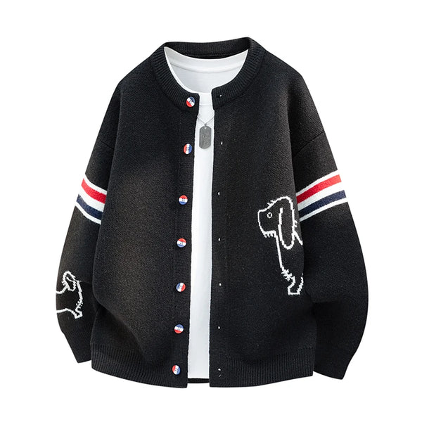 New Autumn Winter Men Long-Sleeved Knitted Shirt Jacket Single-Breasted Quality Cardigan Casual Fashion Comfort Men's Clothing