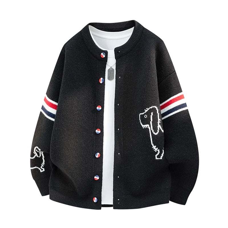 New Autumn Winter Men Long-Sleeved Knitted Shirt Jacket Single-Breasted Quality Cardigan Casual Fashion Comfort Men's Clothing