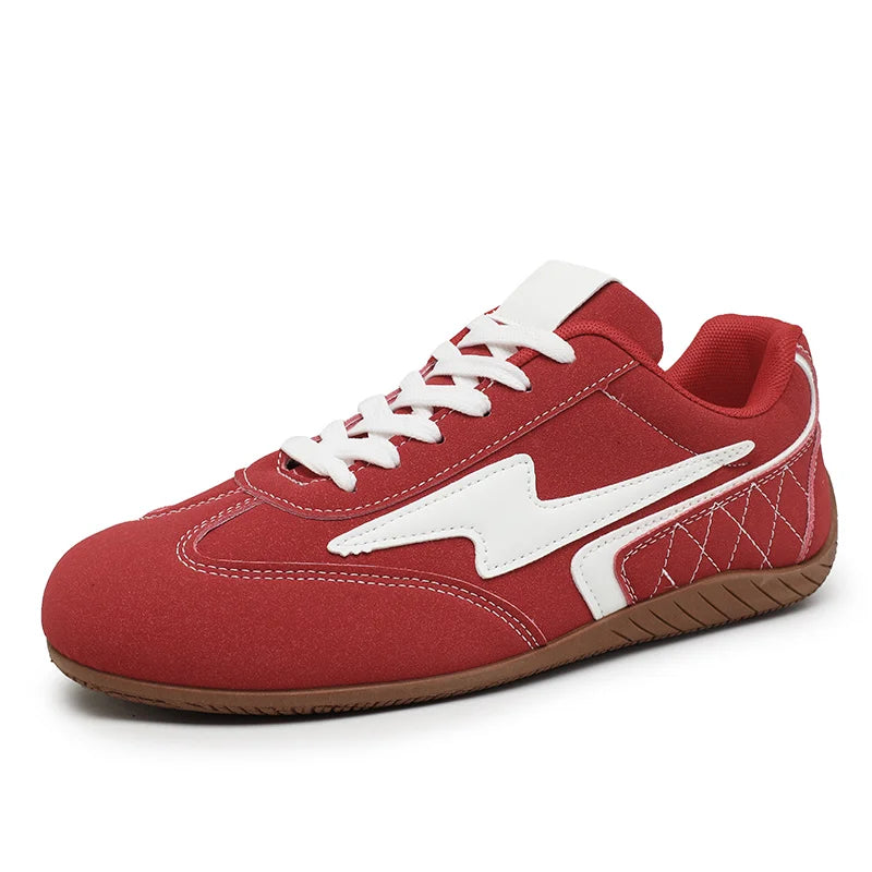 Men Women's Casual Preppy Leather Shoes Soft Sole Four Seasons Flat Breathable Comfort Outdoor Fashion Couples Walking Sneakers