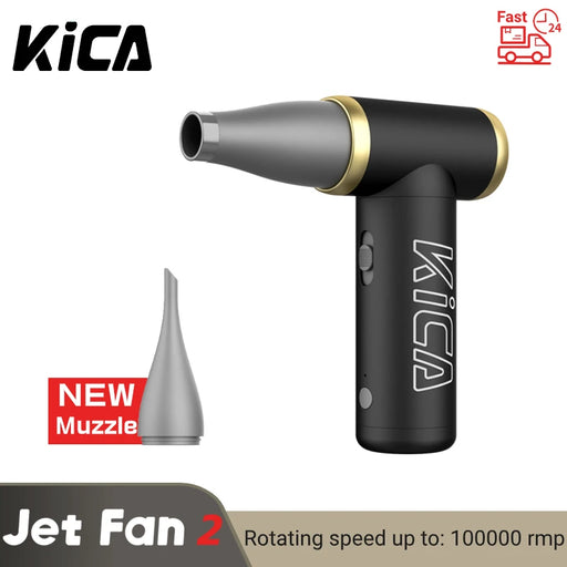 100000RPM KICA Jetfan 2 Air Blower Portable Turbo Fan Compressed Air Duster Wireless Computer Keyboard Cleaner for PC Car Camera