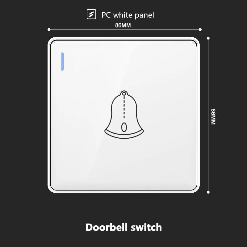 Wall Doorbell Switch Reset Push Button Wire drawing Panel,EU/UK/US/Standard Home hotel doorbell Automatic reset button switch 86