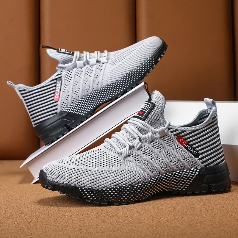 Mens Running Sneakers 2025 New Breathable Mesh Ultra Light Trendy Casual Walking Shoes Outdoor Sports Training Gym Jogging Shoes