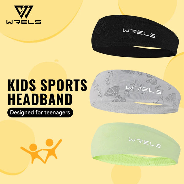 WRELS Kids Headband Absorbent Children Sweatband Breathable Boys Girl Non Slip Elastic Soccer Basketball Athletic Hair Band