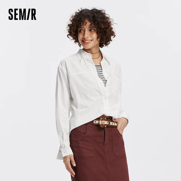 អាវ Semir សម្រាប់នារី អាវធំ កមូល អាវកាក់ខ្លីពីរដុំ រចនាប័ទ្មអ្នកធ្វើដំណើរក្នុងទីក្រុង ស្លៀកប្រចាំថ្ងៃ ឆ្នាំ២០២៦
