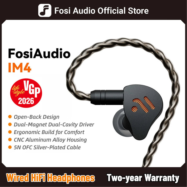 កាសស្តាប់ត្រចៀក Fosi Audio IM4 Hifi មានខ្សែ កាសស្តាប់ត្រចៀក Open-Back Dynamic Drivers IEM សម្រាប់តាមដានតន្ត្រី និងលេងហ្គេម