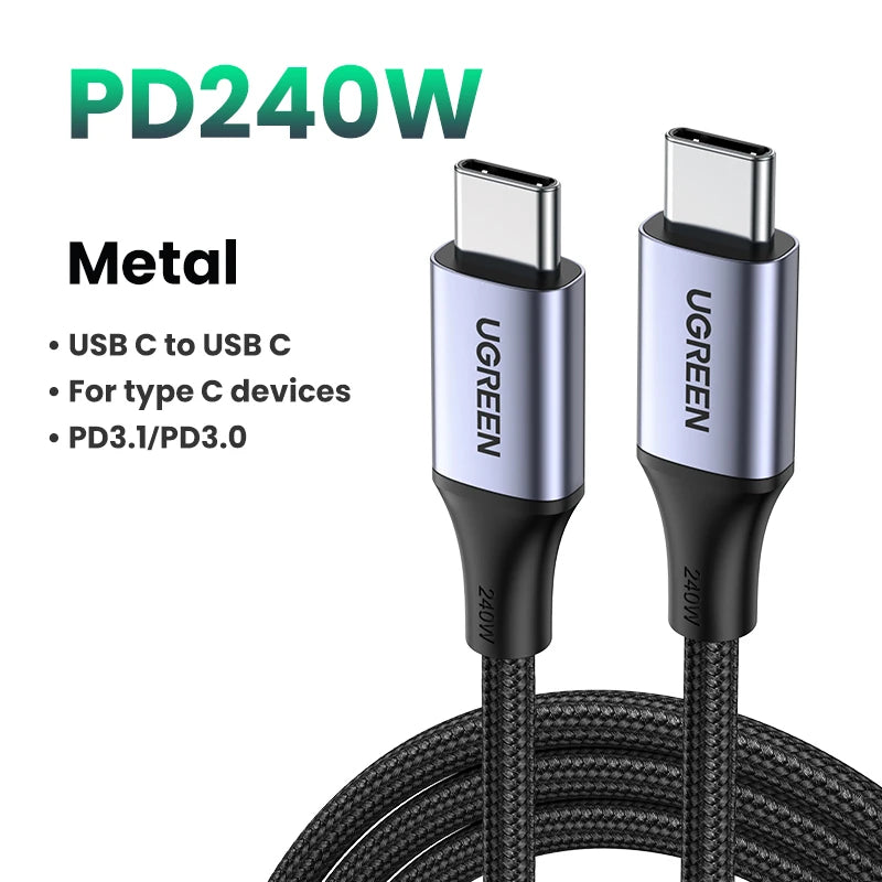 UGREEN USB C to USB C Cable PD100W USB Type C Charging Cable for MacBook Pro iPad Pro 2020 Samsung S20 S10 Quick Charger USB
