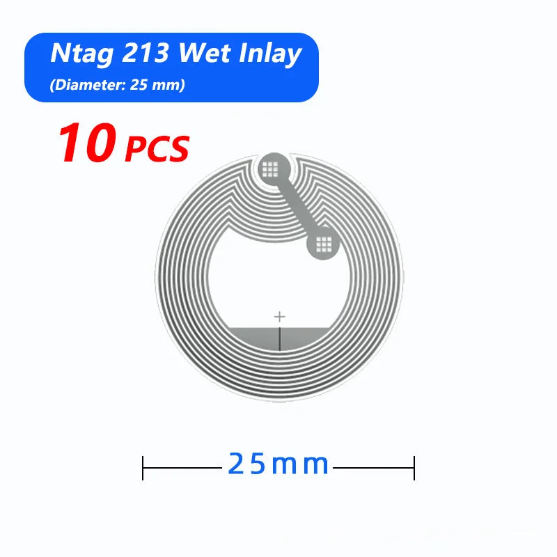 ស្ទីគ័រស្លាក NFC 100pcs/ឡូត 13.56MHz ISO14443A 213 ស្ទីគ័រស្លាកសកល Ntag213 RFID សម្រាប់ទូរស័ព្ទដែលបើក NFC ទាំងអស់