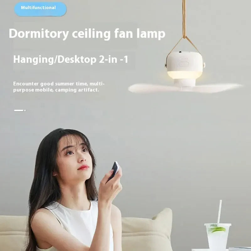 កង្ហារពិដានចល័ត LED ដែលអាចសាកបាន កង្ហារអគ្គិសនី LED ចង្កៀងរាត្រី ចង្កៀងផ្ទះ ក្រៅផ្ទះ បោះតង់ ព្យួរ ភ្លើងកង្ហារ ជាមួយឧបករណ៍បញ្ជាពីចម្ងាយ