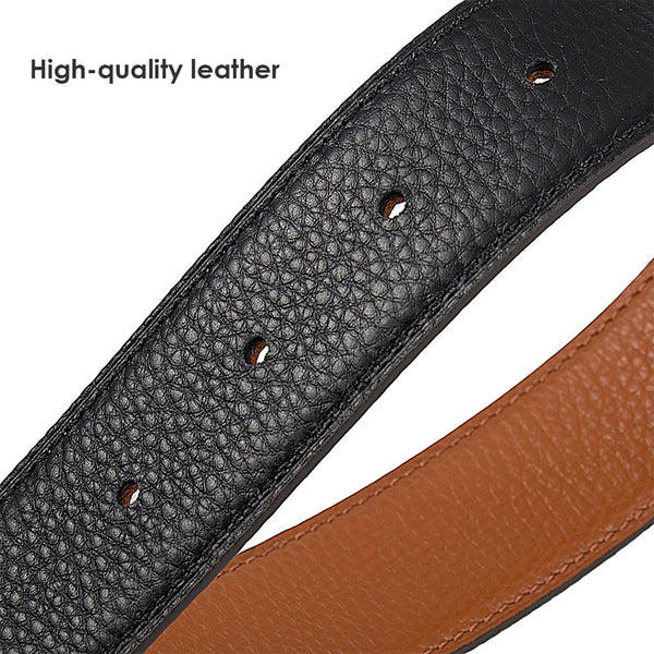 VATLTY Fashion Reversible Belt Natural Cowhide Two-Tone Leather Belt for Men 34mm Belt Without Buckle Male Belt Strap