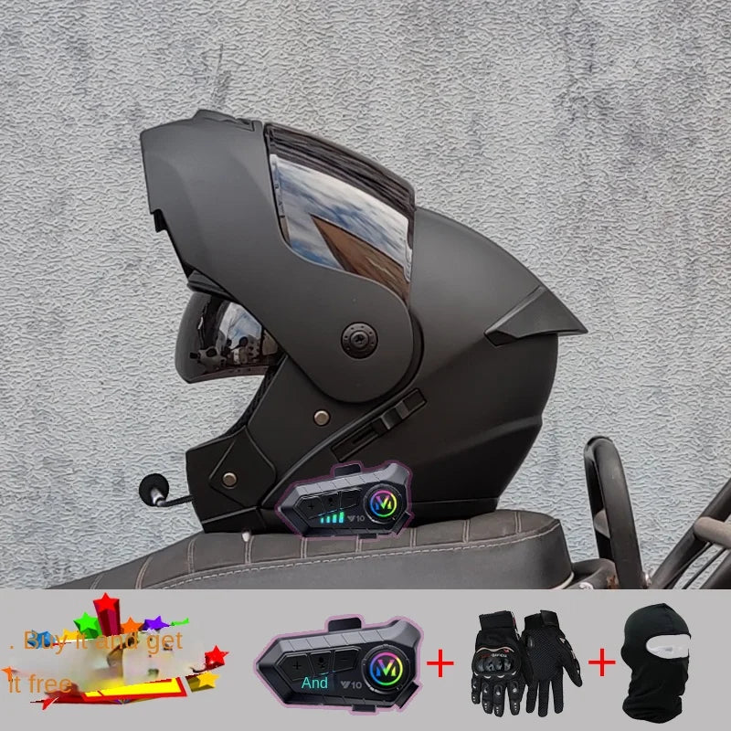 Motorcycle Bluetooth Helmet High Quality Flip Helmet Abs Full Face Motorcycle Helmet Racing Helmet Dot Approved