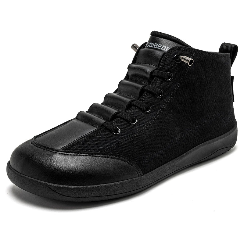 HOBIBEAR Mid-Top Canvas Boots Unisex Barefoot Wide Width Minimalist Shoes Zero-Drop Trail Running Sneakers