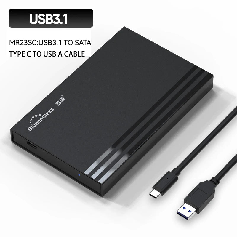 ស្រោម ថាស រឹង ចល័ត Blueendless 2.5 SATA ទៅ USB3.0/3.1 HDD គាំទ្រ HDD ទំហំ 6TB សម្រាប់ SSD ស្រោម HDD សម្រាប់ ផ្ទុក ទិន្នន័យ ខាងក្រៅ